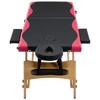 vidaXL Foldable Massage Table 2 Zones Wood Black and Pink - 4 of 4