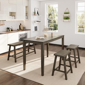 Captiva Designs 4 PCS Dining Table Set for 4 Kitchen Dining Table with 2 Chairs and 1 Bench - 1 of 4
