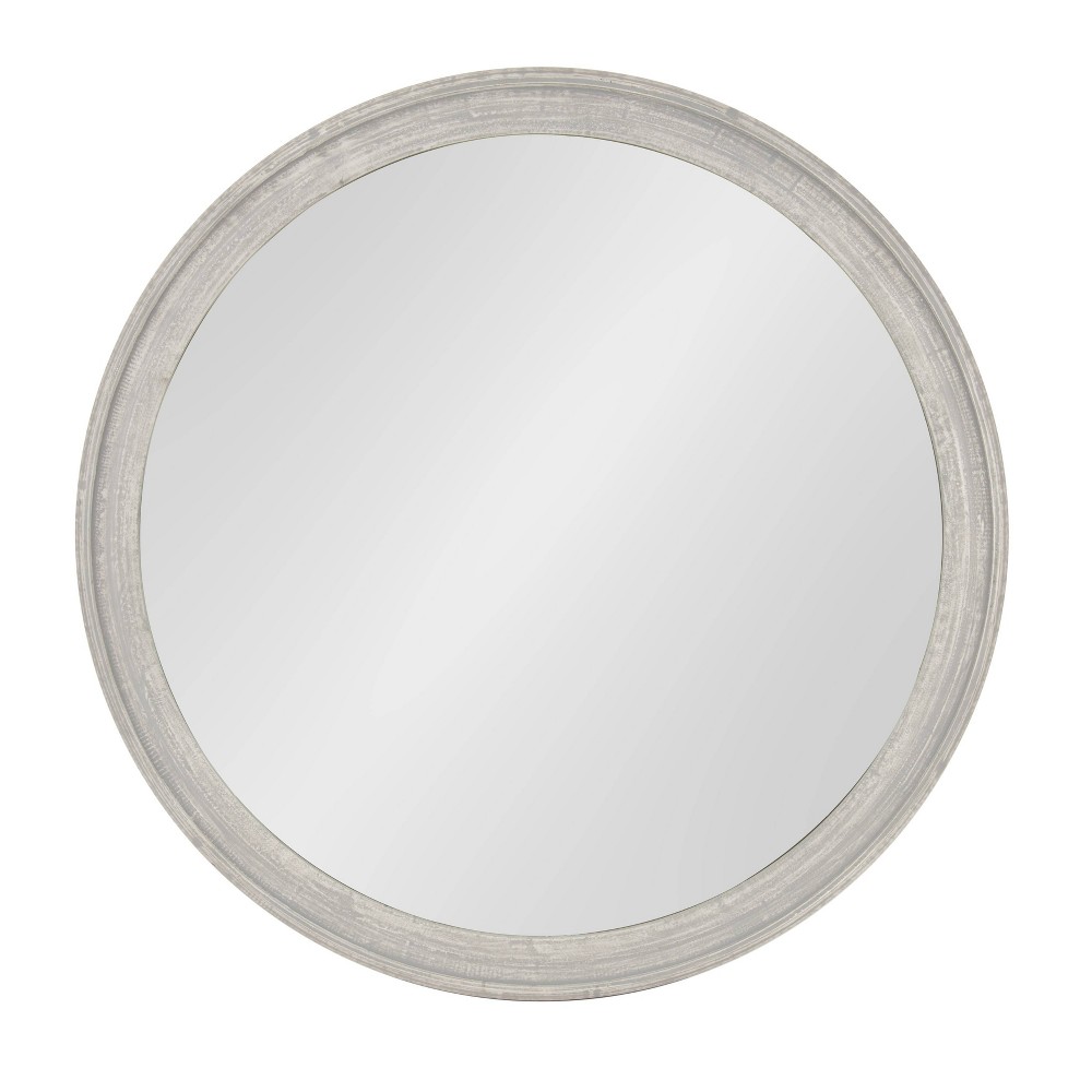 Photos - Wall Mirror 28" x 28" Mansell Circular Shaped Hanging Wood  Gray - Kate and