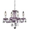 Elegant Lighting Rococo 4 light Purple Pendant Clear Royal Cut Crystal - 2 of 3