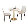 Vynxaria Elegant Round Coffee Tables with Faux Marble Top - 4 of 4
