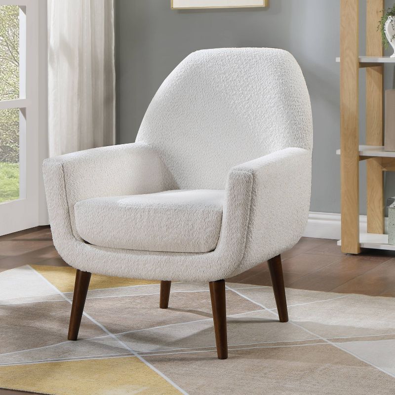 Comfort Pointe Polaris Mid Century Boucle Arm Chair White, 3 of 15