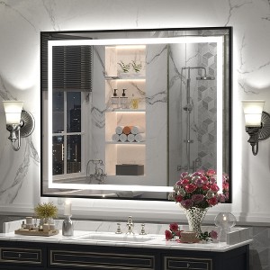 Apmir Super Bright Front & Back LED Lighted Anti-Fog Aluminum Alloy Framed Tempered Glass Bathroom/Vanity Mirror with ETL & 3-Year Warranty - 1 of 4