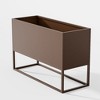 Okak 47*18*18 inch Metal Rectangular Planter with Shelves Drainage Holes, Sturdy Indoor Outdoor Plant Pot for Plants, Flowers, Shrubs - 2 of 4