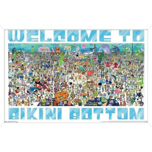 Trends International Nickelodeon Spongebob - Every Character Ever 19 Framed Wall Poster Prints - 1 of 4