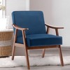 Vynxaria Mid-Century Modern Accent Blue Chair, Wingback Living Room Chair with Solid Wood Frame, Indoor Lounge Chair - 2 of 4