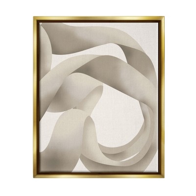 Stupell Industries Contemporary White Swirling Shape Framed Canvas