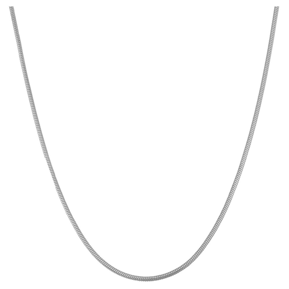 Photos - Pendant / Choker Necklace Tiara Sterling Silver 16" - 22" Adjustable Thick Snake Chain - White