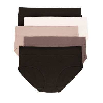 Felina Women's Organic Cotton Stretch Hi Cut Panty 5-pack