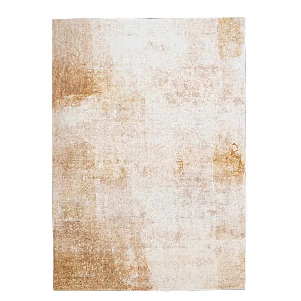 Photos - Area Rug Linon 3'x5' Jonagold Faux Rabbit Rug Ivory/Gold - : High Pile Ombre Design, Modern Accent for Living Room 