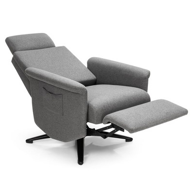 Gray Fabric Ergonomic Swivel Massage Recliner with Metal Frame