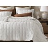 Harbor House 3Pcs Solid Color Lightweight Quilt Set, Garment Wash Box Stiching Cooling Quilt with Matching Pillow Shams - 4 of 4