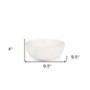 HomeRoots 10" White Marble Round Centerpiece Bowl - 3 of 4