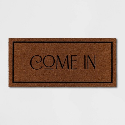 1&#39;8&#34;x4&#39; &#39;Come In&#39; Coir Doormat Natural - Threshold&#8482;