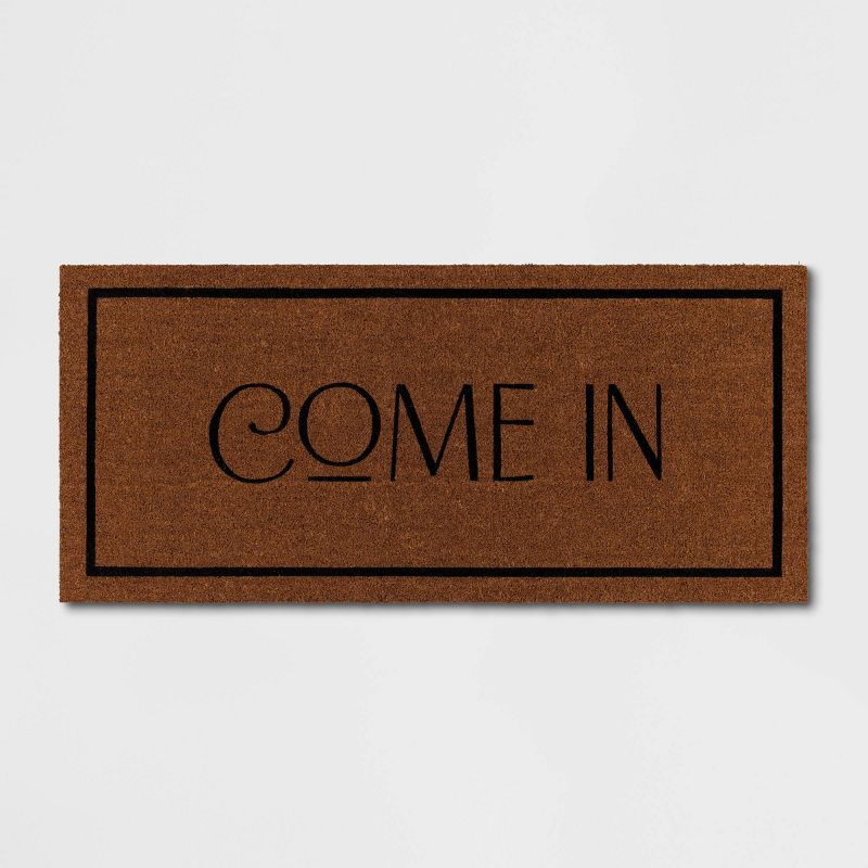 1&#39;8&#34;x4&#39; &#39;Come In&#39; Coir Doormat Natural - Threshold&#8482;, 1 of 8