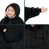 PAVILIA Wearable Blanket Sweatshirt Kids Boy Girl, Warm Cozy Giant Hoodie, Fleece Faux Shearling Oversized Sweater, Big Pocket - 2 of 4