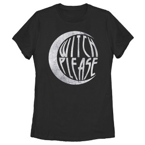 Women's CHIN UP Halloween Witch Please  T-Shirt - Black - 2X Large - 1 of 4
