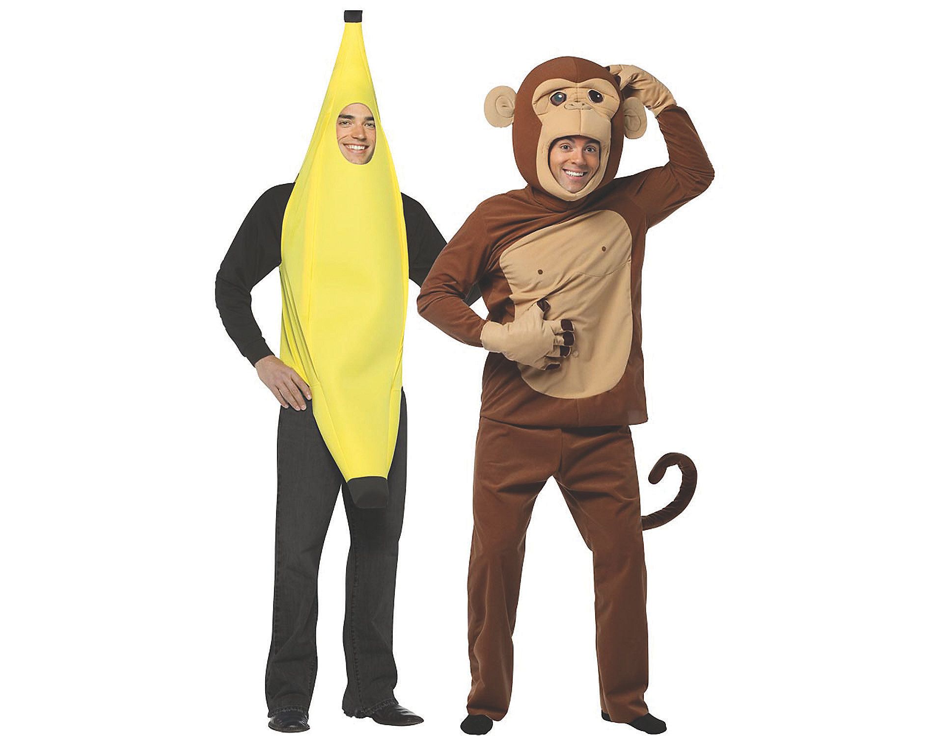 Adult Banana and Monkey Couple Costumes