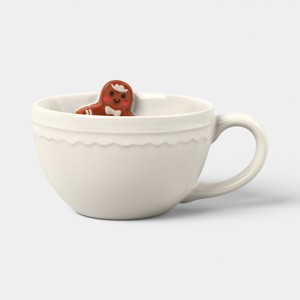 13 fl oz Christmas Stoneware Gingerbread Peek-a-boo Mug - Wondershop™ - 1 of 4