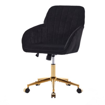 Vynxaria BLACK Adjustable Office or bedroom Chair and Ergonomic Swivel Chair Comfortable for Long Sitting