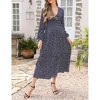 Maternity Dress Women's V-Neck Puff Sleeve Pleated Maternity Maxi Dress for Baby Shower or Casual Wear  lightgreenflower XL - 4 of 4