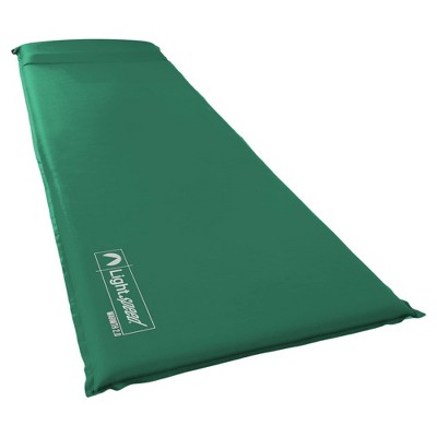 Lightspeed Warmth Series 1.5 Inch PVC Free Self Inflating Camping Gear Sleep Pad with Built-in Pillow, Compression Straps, and Travel Bag, Green