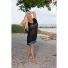 LA LEELA Women's Summer Vacation Beachwear Mini Bathing Suit Loose Party Swimsuit Cover ups Dress Medium-Large Black, Solid - 2 of 4