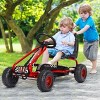 Infans 4 Wheel Pedal Powered Go Kart for Kids with Steering Wheels & Adjustable Seat, Safety Hand Brake, Non-Slip Tires, Ride On Pedal Car, Red - 3 of 4
