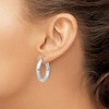 Black Bow Jewelry 4mm, Sterling Silver, Round Hoop Earrings - 24mm (1 Inch) - 3 of 4