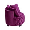 30.5" Velvet Upholstered Tufted Accent Leisure Chair with Round Back and 3 Cushions, Contemporary Club Chair for Living Room - 3 of 4