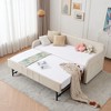 Velvet Daybed with Pop-up Trundle and USB Ports, Twin Size Upholstered Sofa Bed Frame with Side Storage Pockets, No Box Spring Needed - 2 of 4
