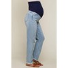 PinkBlush Light Blue Distressed Frayed Hem Maternity Jeans - 3 of 4