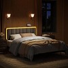 WOWLIVE Floating Bed Frame with Charging Station and LED Lights, Upholstered Platform Bed Frame with Adjustable Headboard and Under-Bed Storage - 3 of 4