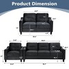 INFURNIC Sofas Comfortable Sectional 3 Set Plush Cushions Sturdy Frame Modern Design for Living Room Bedroom, Black, 67.72"*26"*16.9" - 2 of 4