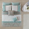 Sapphtopaz Queen 8 Piece Comforter Set, Queen Quilt with Bed Sheets Seafoam for Women, Men, Kids & Teens, Queen Quilt Bedding Set - 3 of 4