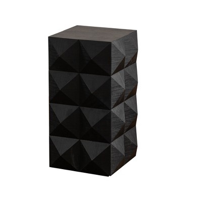 Vynxaria Retro Side Table ¨C 3D Embossed Pattern, Vintage Wooden Nightstand with High-Quality Wood Construction