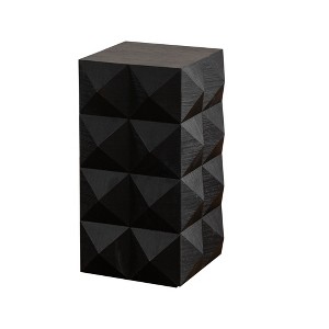 Vynxaria Retro Side Table ¨C 3D Embossed Pattern, Vintage Wooden Nightstand with High-Quality Wood Construction - 1 of 4