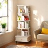 NicBex Modern Rotating Bookshelf Multifunctional Bookcase with Wheels & Drawer,Books Storage Cabinet Organizer for Office,Bedroom - 2 of 4