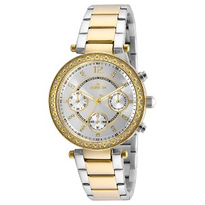 Invicta 20470 Women's Angel Crystal Accented Bezel Silver Dial Two Tone Yellow Gold Steel Watch - 1 of 2