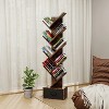 9 Tier Tree Bookshelf with Drawer Bookcase, Utility Organizer Shelves for Home Office, Living Room, Bedroom, Rustic Brown - 3 of 4