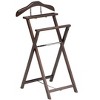 Kings Brand Furniture - Oliver Foldable Wood Suit Valet Rack Stand Organizer, Walnut - 3 of 3