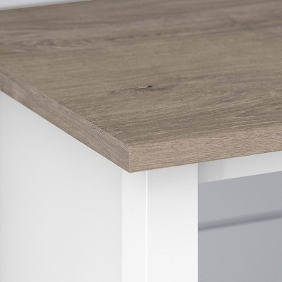 Shiplap Gray and White 6-Cube Adjustable Bookcase