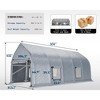 AMERLIFE 12x30FT Snow-Resistant Carport, Steel Frame, Roll-Up Doors, Mesh Windows, Silver Gray - 2 of 4