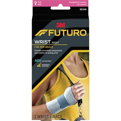 Futuro Slim Silhouette Wrist Support Brace, Right Hand, Gray, Adjustable