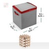 OSTO Christmas Decorative Ornament Storage Box Stores Up to 64 Holiday Ornaments of 3 inches; Non-Woven Fabric with Carry Handles and Card Slot - 3 of 4