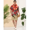 Lars Amadeus Men's Summer Floral Print Short Sleeve Button Down Beach Hawaiian Casual Shirt - 3 of 4