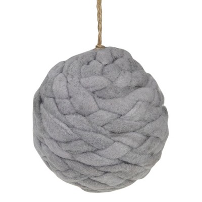 Northlight Charcoal Gray Knit Shatterproof Christmas Ball Ornament 3.25" (80 mm)