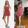 EXLURA Women's Summer Casual Denim Rompers Ruffle Strap Shorts Jean Short Jumpsuit with Pockets - 2 of 4