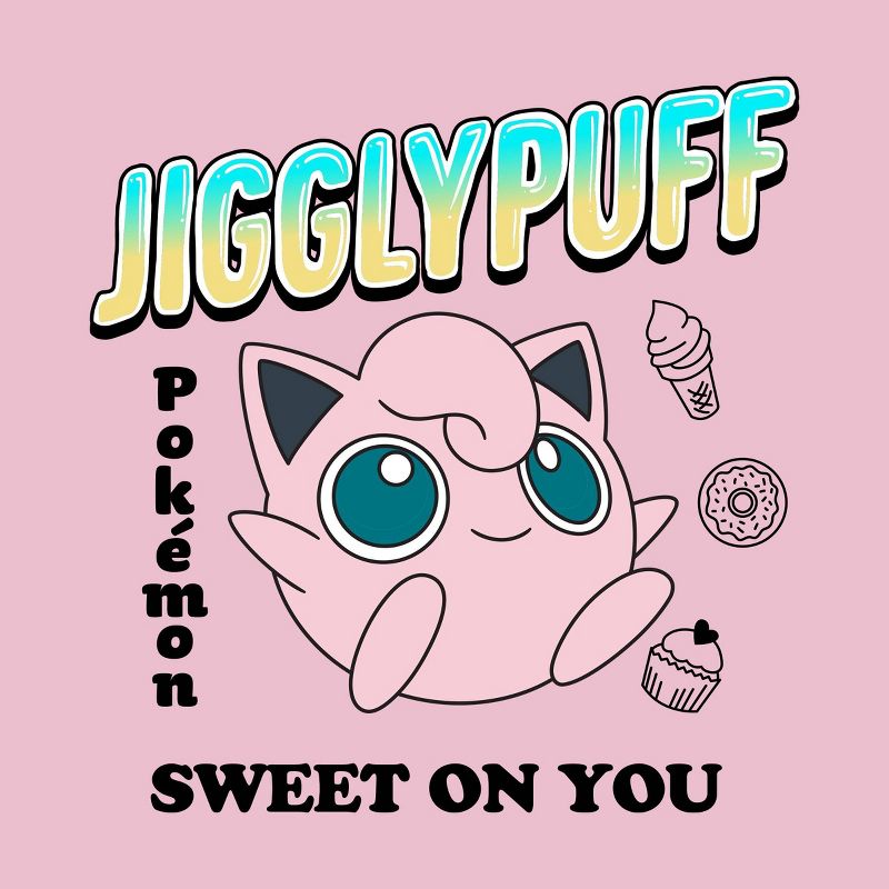 Girls' Pokemon Jigglypuff Adaptive Short Sleeve Graphic T-Shirt - Pink, 3 of 4