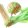 Unique Bargains Party Wooden Handle Lace Ribbon Sticks Fairy Wand 25 Pcs - 4 of 4